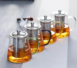 Plates u0026 More Küche & Esszimmer-Glasteekanne mit Teesieb - 550 ml Puer Gaiwan Wasserkocher-Set