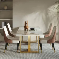 The Lounge Loft Möbel-Gold Grandeur Esstisch – Elegantes Design