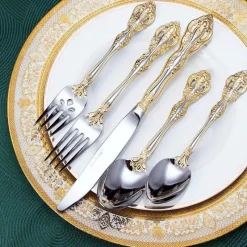 Feast u0026 Flair Küche & Esszimmer-Gold Silber Edelstahl Besteck Set - Küchengeschirr Werkzeuge Zubehör