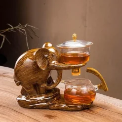 The Decor Haven Küche & Esszimmer-Golden Dragon Teekanne - Mystische Keramikteekanne