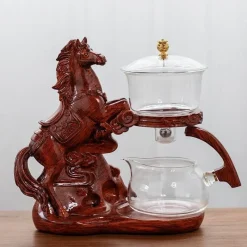 The Decor Haven Küche & Esszimmer-Golden Dragon Teekanne - Mystische Keramikteekanne