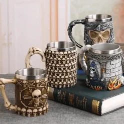 Plates u0026 More Küche & Esszimmer-Gothic Drachenritter Totenkopf Bierkrug - Halloween Weihnachtskrug