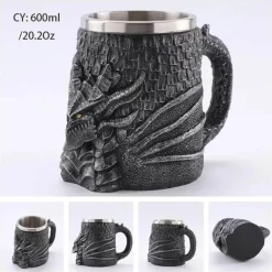 Plates u0026 More Küche & Esszimmer-Gothic Drachenritter Totenkopf Bierkrug - Halloween Weihnachtskrug