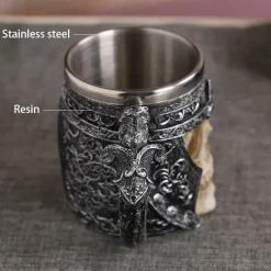 Plates u0026 More Küche & Esszimmer-Gothic Drachenritter Totenkopf Bierkrug - Halloween Weihnachtskrug