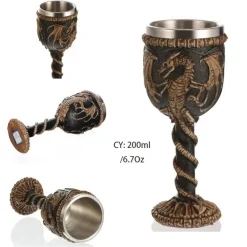 Feast u0026 Flair Küche & Esszimmer-Gothic Dragon King Edelstahlkelch - 200 ml Weinglas