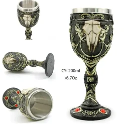 Feast u0026 Flair Küche & Esszimmer-Gothic Dragon King Edelstahlkelch - 200 ml Weinglas