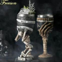 Feast u0026 Flair Küche & Esszimmer-Gotischer Totenkopfkelch – Einzigartiges Weinglas aus Edelstahl für Partys