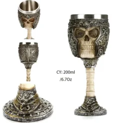 Feast u0026 Flair Küche & Esszimmer-Gotischer Totenkopfkelch – Einzigartiges Weinglas aus Edelstahl für Partys
