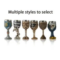 Feast u0026 Flair Küche & Esszimmer-Gotischer Totenkopfkelch – Einzigartiges Weinglas aus Edelstahl für Partys