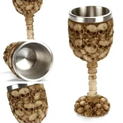 The Cozy Mug Küche & Esszimmer-Gotischer Totenkopfkelch - Cocktail-Trinkgeschirr aus Edelstahl
