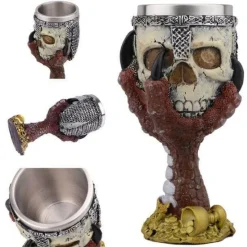 The Cozy Mug Küche & Esszimmer-Gotischer Totenkopfkelch - Cocktail-Trinkgeschirr aus Edelstahl