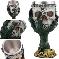 The Cozy Mug Küche & Esszimmer-Gotischer Totenkopfkelch - Cocktail-Trinkgeschirr aus Edelstahl