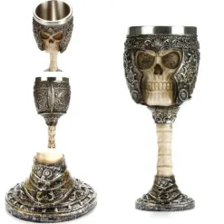 The Cozy Mug Küche & Esszimmer-Gotischer Totenkopfkelch - Cocktail-Trinkgeschirr aus Edelstahl