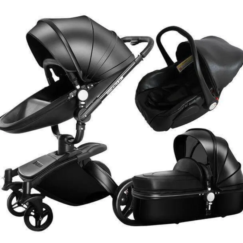 Kinder The Decor Haven Kinderwagen & Zubehör-360-Grad-Drehung Kinderwagen 3 in 1 mit Autositz