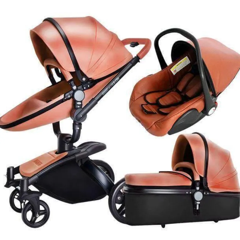 Kinder The Decor Haven Kinderwagen & Zubehör-360-Grad-Drehung Kinderwagen 3 in 1 mit Autositz
