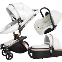 Kinder The Decor Haven Kinderwagen & Zubehör-360-Grad-Drehung Kinderwagen 3 in 1 mit Autositz