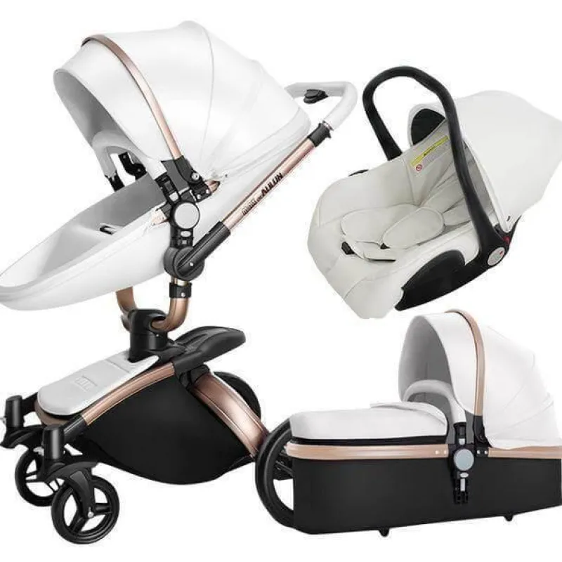 Kinder The Decor Haven Kinderwagen & Zubehör-360-Grad-Drehung Kinderwagen 3 in 1 mit Autositz
