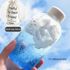 Feast u0026 Flair Küche & Esszimmer-Gradient Sky 600ml Glaswasserflasche - Stilvolles Sport-Trinkgeschirr