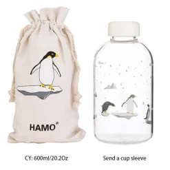 Feast u0026 Flair Küche & Esszimmer-Gradient Sky 600ml Glaswasserflasche - Stilvolles Sport-Trinkgeschirr