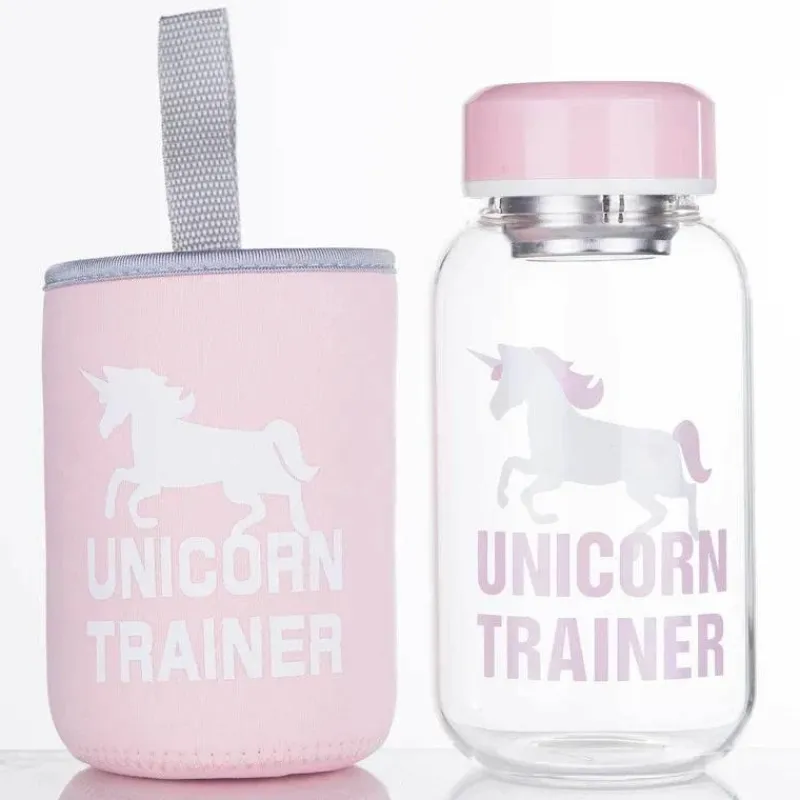 Feast u0026 Flair Küche & Esszimmer-Gradient Sky 600ml Glaswasserflasche - Stilvolles Sport-Trinkgeschirr