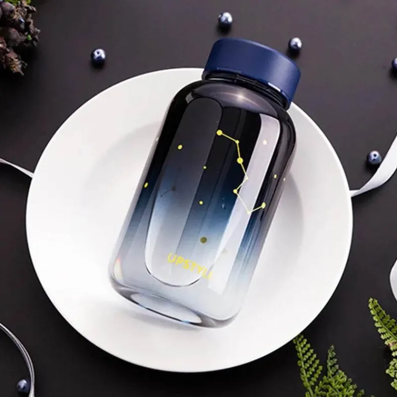 Feast u0026 Flair Küche & Esszimmer-Gradient Sky 600ml Glaswasserflasche - Stilvolles Sport-Trinkgeschirr