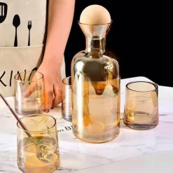 Plates u0026 More Küche & Esszimmer-Grauer Bernsteinglaskrug - Hitzebeständige Teekanne Saftkrug mit Griff