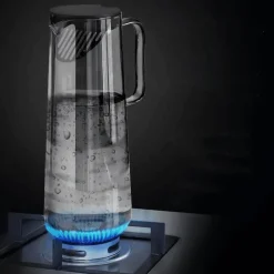 Plates u0026 More Küche & Esszimmer-Grauer Glaskrug - Wasser- und Saftkrug mit großem Fassungsvermögen