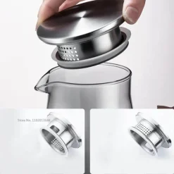 Plates u0026 More Küche & Esszimmer-Grauer Wasserkrug aus Glas – 1900 ml Wasserkocher für kalte und heiße Säfte