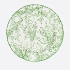 Elegance at the Table Küche & Esszimmer-Grüner Essteller mit Blumenmuster – Elegantes Blumendesign aus Keramik