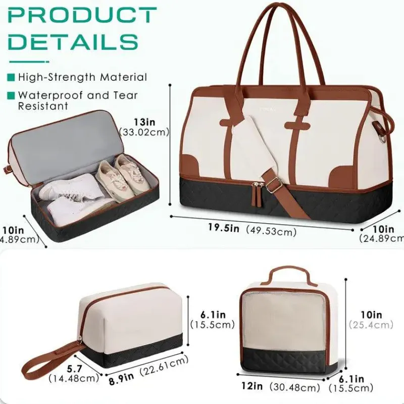 BagAura Taschen & Geldbörsen-Große Familienreisetasche – Reisetasche mit Schuh- und Nassfach