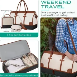 BagAura Taschen & Geldbörsen-Große Familienreisetasche – Reisetasche mit Schuh- und Nassfach