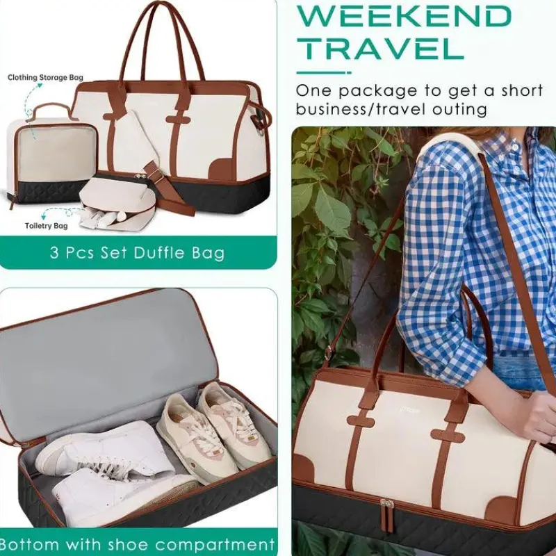 BagAura Taschen & Geldbörsen-Große Familienreisetasche – Reisetasche mit Schuh- und Nassfach