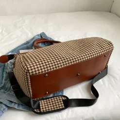 BagAura Taschen & Geldbörsen-Große Sporttasche mit Hahnentrittmuster – Vielseitiges Reise- und Übernachtungsgepäck