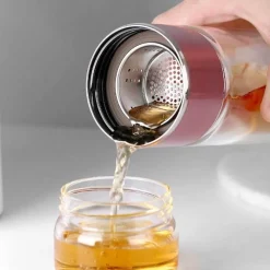 The Cozy Mug Küche & Esszimmer-Große Tee-Ei-Flasche aus Glas mit Doppelfunktion – 2-in-1-Teezubereitung