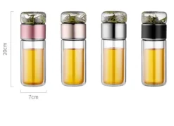 The Cozy Mug Küche & Esszimmer-Große Tee-Ei-Flasche aus Glas mit Doppelfunktion – 2-in-1-Teezubereitung