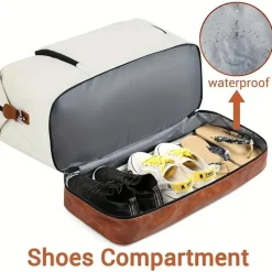 BagAura Taschen & Geldbörsen-Große Wochenendtasche – Reiseaufbewahrung mit Schuhfach und tragbarem Design