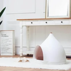 Decor Haustierzubehör|Haustierbetten-Großes Katzenhaus – Katzenunterstand im Wassertropfen-Design