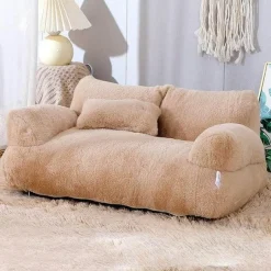 Decor Haustierzubehör|Haustierbetten-Großes Plüsch-Haustiersofa – Bequemes Vier-Jahreszeiten-Hunde-/Katzenbett