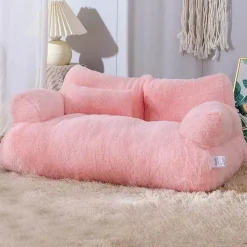 Decor Haustierzubehör|Haustierbetten-Großes Plüsch-Haustiersofa – Bequemes Vier-Jahreszeiten-Hunde-/Katzenbett