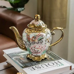 Plates u0026 More Küche & Esszimmer-Großes Teekannen-Set aus Porzellan – hitzebeständiges Teegeschirr mit Teesieb