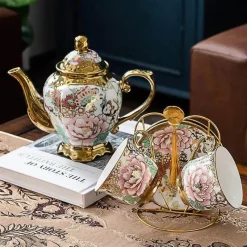 Plates u0026 More Küche & Esszimmer-Großes Teekannen-Set aus Porzellan – hitzebeständiges Teegeschirr mit Teesieb