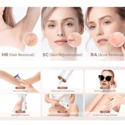 PureGlow Frauenpflege|Körperpflege-Haarentfernungs-Lasergerät, automatische manuelle Modi für Männer und Frauen