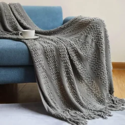 Wrap u0026 Relax Bettzeug-Hahnentritt-Überwurfdecke – Gemütlicher Wohndekor-Akzent