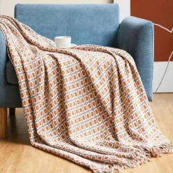 Wrap u0026 Relax Bettzeug-Hahnentritt-Überwurfdecke – Gemütlicher Wohndekor-Akzent