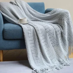 Wrap u0026 Relax Bettzeug-Hahnentritt-Überwurfdecke – Gemütlicher Wohndekor-Akzent