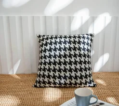 Cozy Cushions Bettzeug-Hahnentritt-Dekokissen - Schickes Akzentkissen