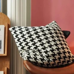 Cozy Cushions Bettzeug-Hahnentritt-Dekokissen - Schickes Akzentkissen