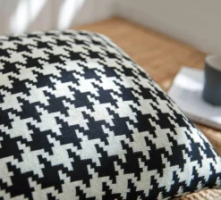 Cozy Cushions Bettzeug-Hahnentritt-Dekokissen - Schickes Akzentkissen