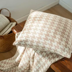 Cozy Cushions Bettzeug-Hahnentritt-Dekokissen - Schickes Akzentkissen