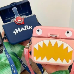 Little Nest Küche & Esszimmer-Hai-Wasserflasche mit integriertem Strohhalm – umweltfreundliches Trinkgeschirr